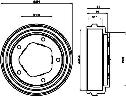 HELLA PAGID Piduritrummel 8DT 355 300-151